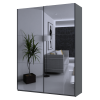 Kleiderschrank Doros G-Caiser Schiebetüren Graphitgrau mit Glas 180x60x240 (42005012)
