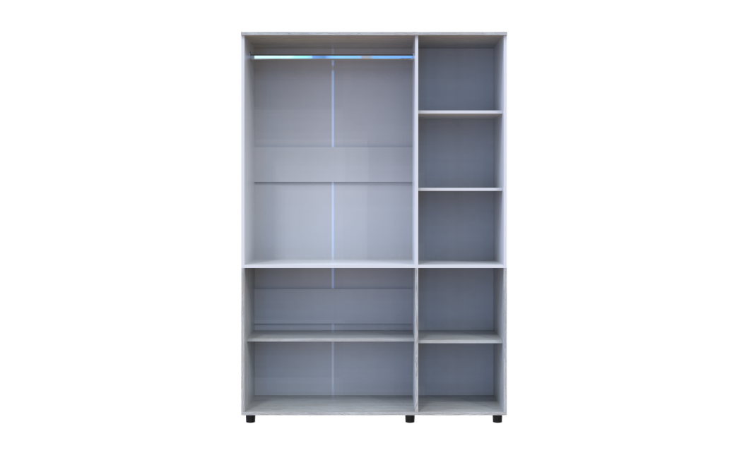 Kleiderschrank Doros Thorn Natti Kiefer/Weiß 3 Türen Kleiderstange 135x51,6x200 (44900507)