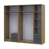 Kleiderschrank mit Spiegel Doros Rondi Artisan Eiche/Graphit 2+3 Türen 203x52x195 (42005691)