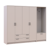 Drehtürenschrank Doros Rondi mit Kleiderstange Kaschmir 4 Türen 220x52x195 (42005393)
