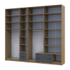 Kleiderschrank mit Spiegel und hohem Aufsatz Doros Rondi Artisan Eiche/Graphit 3+4 Türen 281x52x260 (42005721)