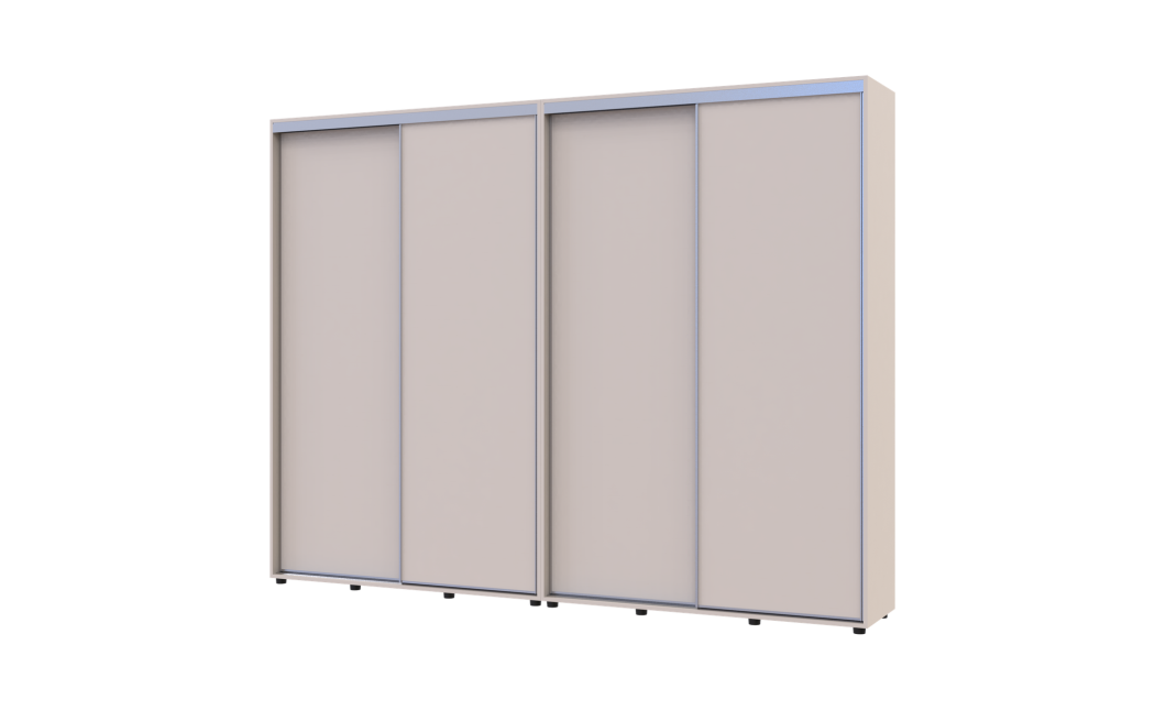 Kleiderschrank Doros Sigma Slim Schiebetüren Kaschmir 2+2 Türen 280x45x214.4 (42005602)