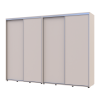 Kleiderschrank Doros Sigma Slim Schiebetüren Kaschmir 2+2 Türen 290x60x214.4 (42005605)