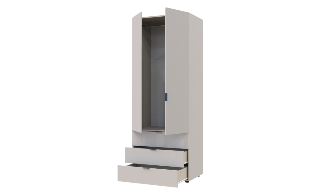Kleiderschrank Doros Gelar mit Drehtüren Kaschmir 2 Türen 77,5x49,5x203,4 (80737632)