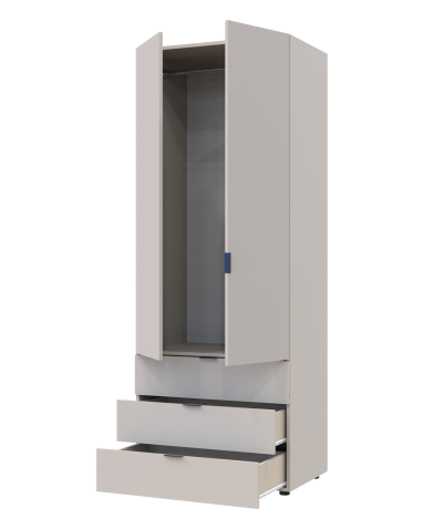 Kleiderschrank Doros Gelar mit Drehtüren Kaschmir 2 Türen 77,5x49,5x203,4 (80737632)