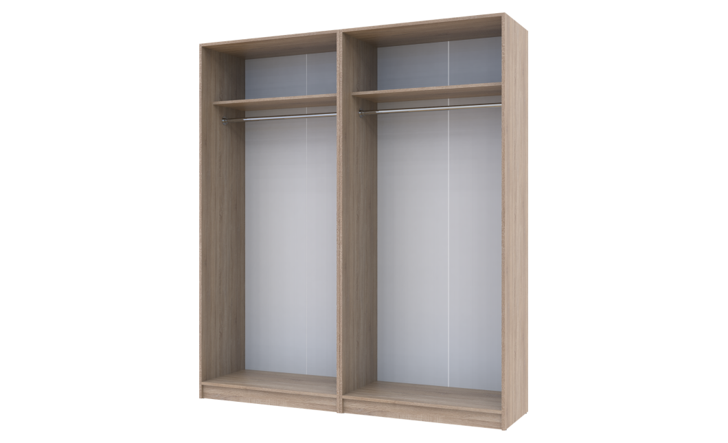 Kleiderschrank Doros Promo mit Drehtüren Sonoma Eiche 2+2 Türen 180x48x204 (42005007)