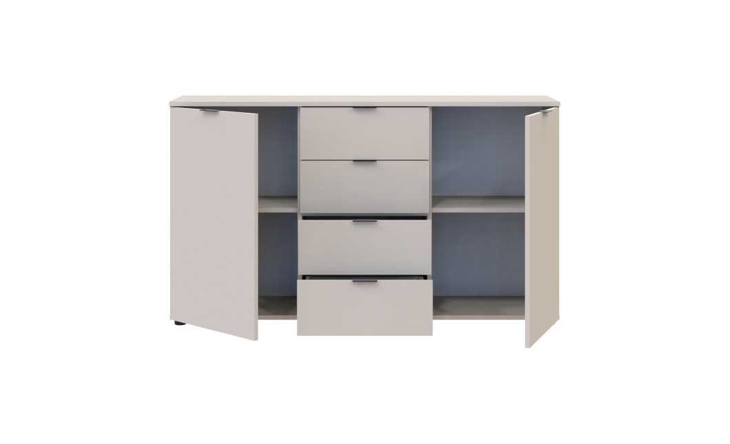 Kommode Doros Ron 5 Kaschmir 2 Türen 4 Schubladen 140x38x81 (41516047)