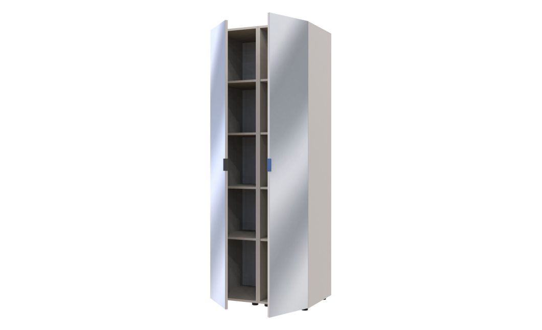 Kleiderschrank Set Doros Gelar Kaschmir mit 2 Spiegeln 78x49,5x203,4 (42005103)