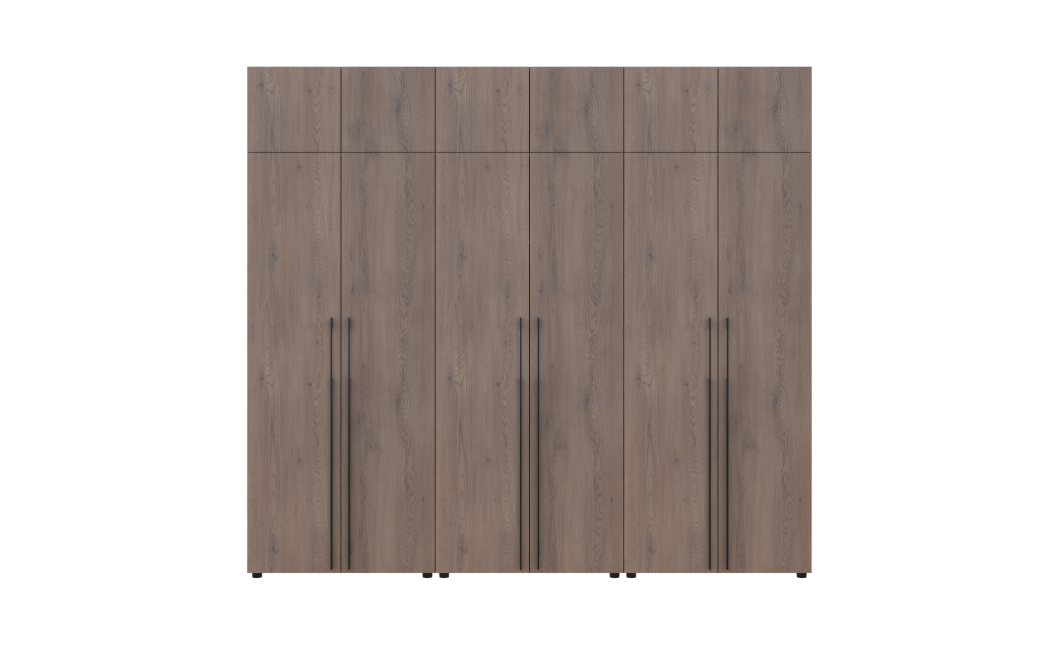 Kleiderschrank mit Schubladen, Regalen und Aufsatz Doros Kasper Cremona Cannolo 2+2+2 Türen 270x48x245 (42005733)
