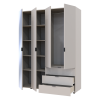 Kleiderschrank Doros Gelar Kaschmir 3 Türen mit Spiegel 155x49,5x203,4 (80737657)