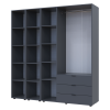 Kleiderschrank Doros Gelar Graphitgrau 3 Türen mit 2 offenen Regalböden 192,6x49,5x203,4 (42005060)