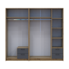 Kleiderschrank Doros Rondi Artisan Eiche/Graphit 2+3 Türen 203x52x195 (42005690)