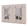 Kleiderschrank mit Spiegel und Aufsatz Doros Rondi Kaschmir 4+4 Türen 320x52x236 (42005639)