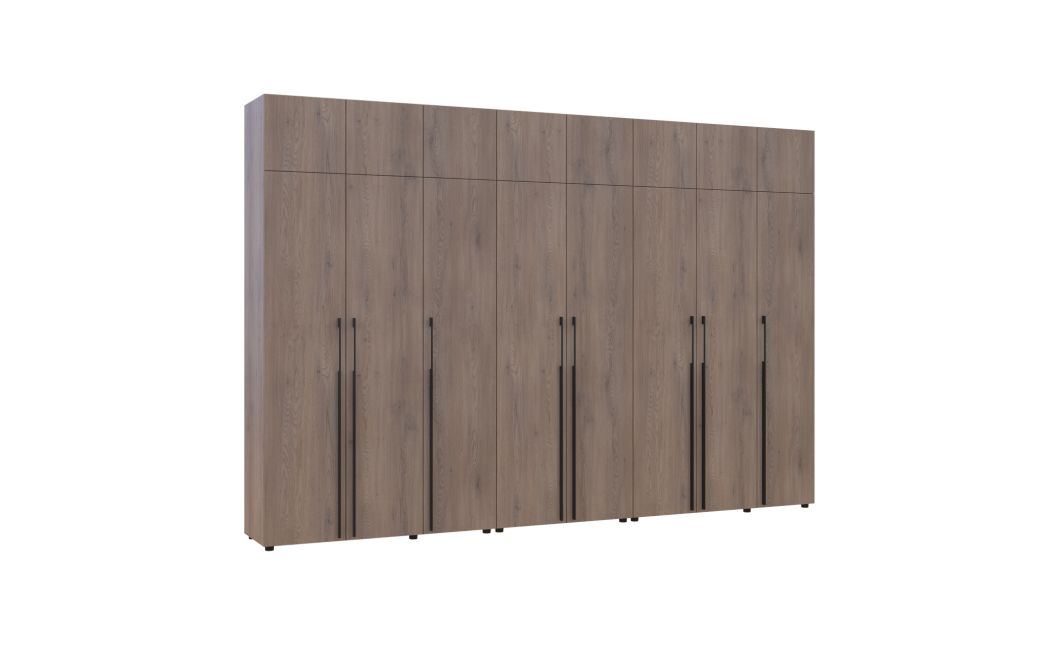 Kleiderschrank mit Schubladen, Regalen und Aufsatz Doros Kasper Cremona Cannolo 3+2+3 Türen 360x48x245 (42005745)