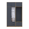 Drehtürenschrank Doros Rondi mit Kleiderstange, Spiegel und Oberschrank Artisan Eiche/Graphitgrau 2 Türen 142x52x236 (42005275)