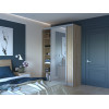 Kleiderschrank Doros City Light Schiebetüren Sonoma Eiche mit Spiegel 150x45x225 (42002037)