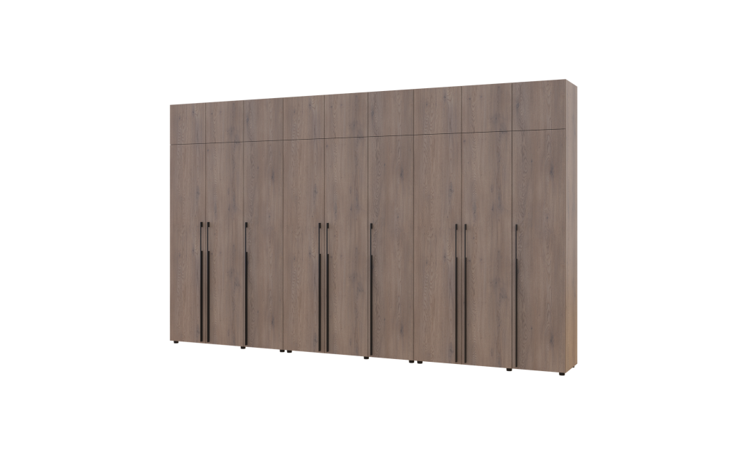 Kleiderschrank mit Schubladen, Regalen und Aufsatz Doros Kasper Cremona Cannolo 3+3+3 Türen 405x48x245 (42005737)