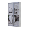 Kleiderschrank Doros City Light Natti Luc Schiebetüren mit Spiegel 120x45x225 (80736504)