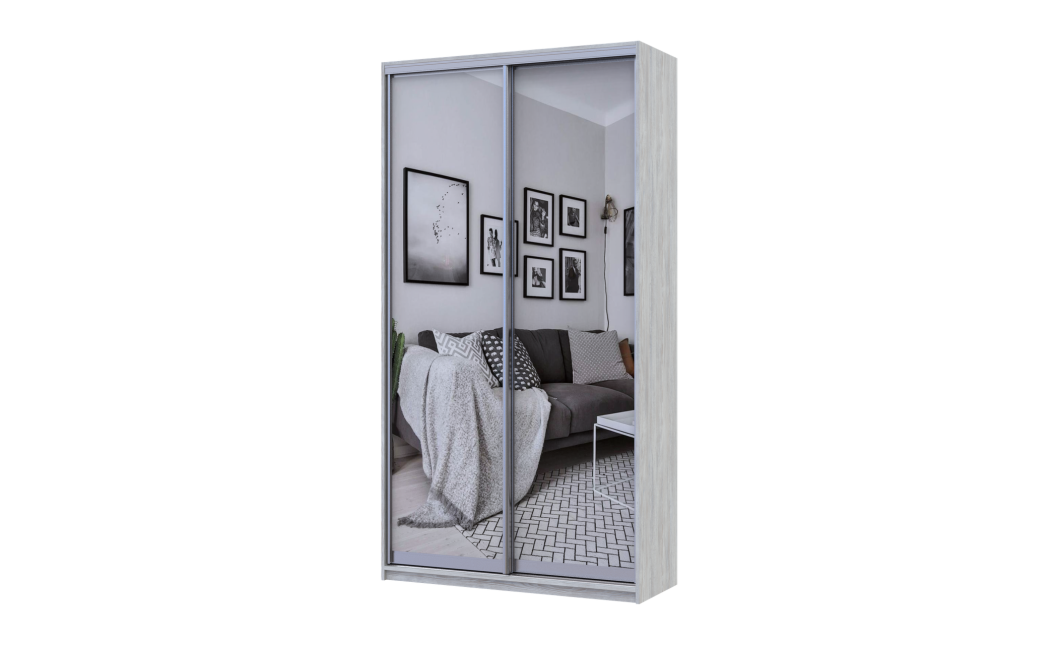 Kleiderschrank Doros City Light Natti Luc Schiebetüren mit Spiegel 120x45x225 (80736504)