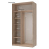 Kleiderschrank Doros City Light Schiebetüren Sonoma Eiche mit Spiegel 120x60x225 (42002035)
