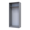 Kleiderschrank Doros Promo mit Drehtüren Grau 2 Türen 90x48x204 (80737764)