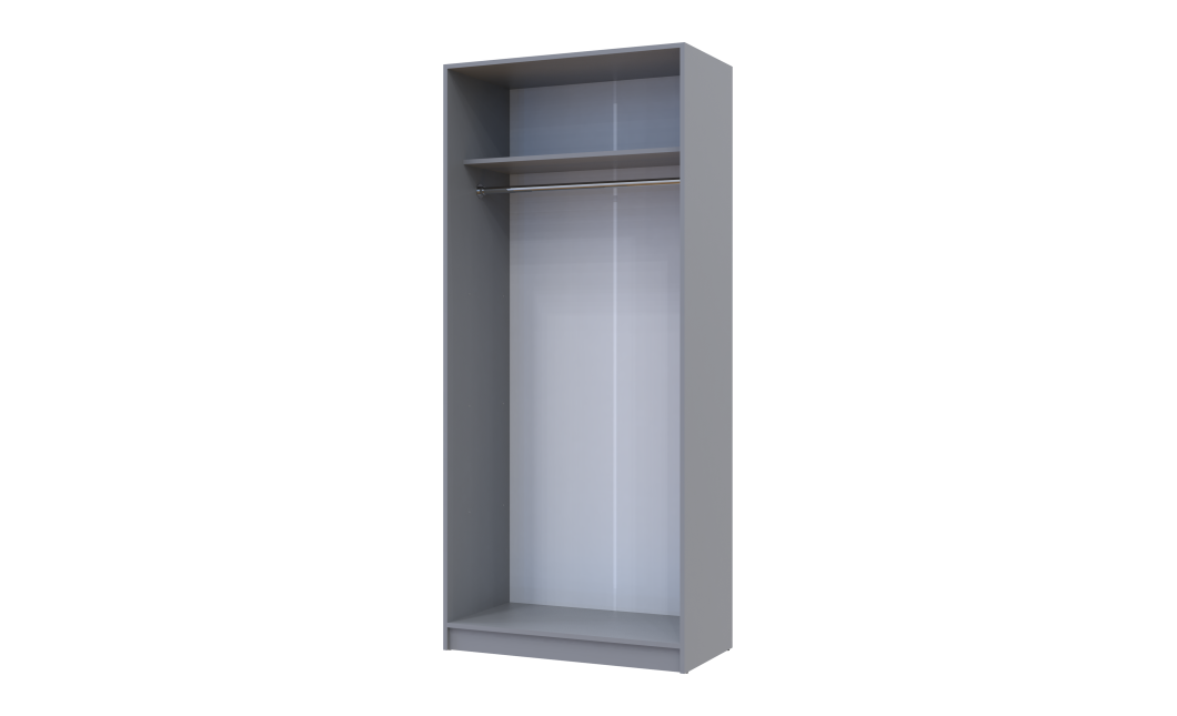 Kleiderschrank Doros Promo mit Drehtüren Grau 2 Türen 90x48x204 (80737764)
