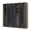 Kleiderschrank mit Aufsatz Doros Rondi Artisan Eiche/Graphit 3+3 Türen 242x52x236 (42005706)