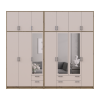 Kleiderschrank mit Spiegel und hohem Aufsatz Doros Rondi Artisan Eiche/Kaschmir 3+4 Türen 281x52x260 (42005685)