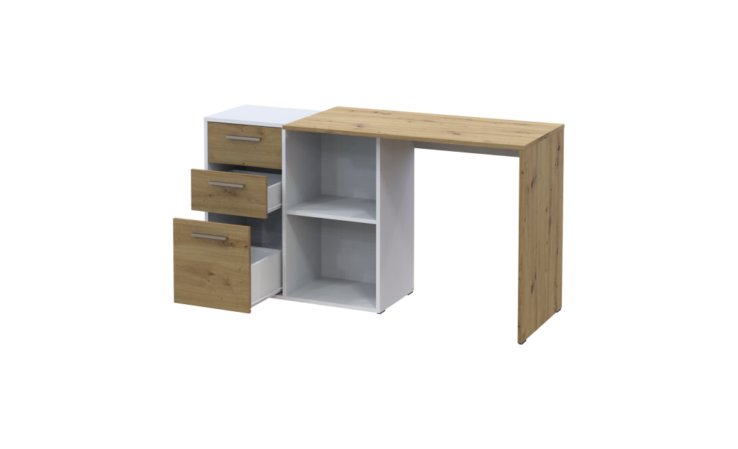 Computertisch Doros T8 Weiß Eiche Artisan 100x83x75 (41516060)