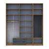 Drehtürenschrank Doros Rondi mit Kleiderstange und hohem Oberschrank Artisan Eiche/Graphitgrau 4 Türen 220x52x260 (42005301)