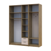 Kleiderschrank Doros Rondi mit Kleiderstange und Oberschrank Artisan Eiche/Kaschmir 3 Türen 181x52x236 (42005284)