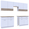Küche Doros Leia 300x60x250 Weiß / Sonoma Eiche (81000008)