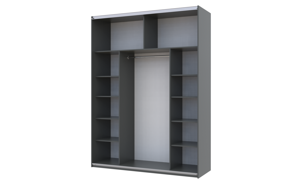 Kleiderschrank Doros G-Caiser Schiebetüren Graphitgrau 2 Türen 180x60x240 (42005089)