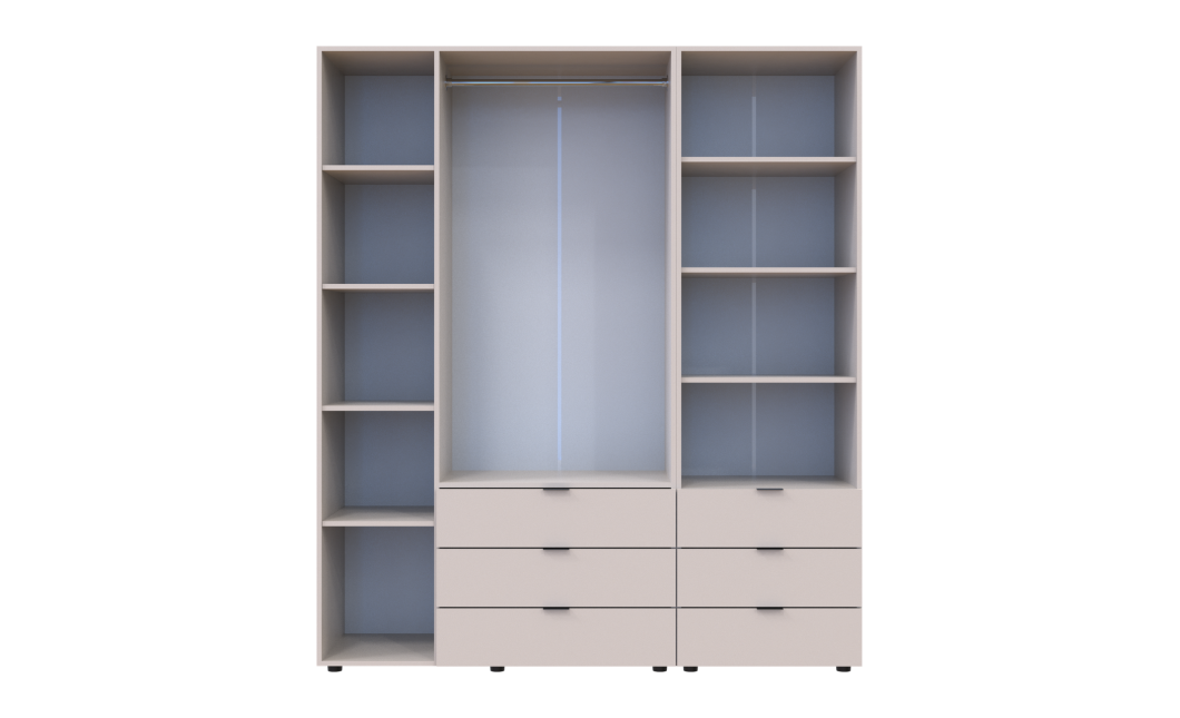 Kleiderschrank Doros Gelar Kaschmir 3 Türen Säulenschrank 176,2x49,5x203,4 (42005175)