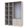 Kleiderschrank Doros Gelar Kaschmir 3 Türen mit Spiegel 155x49,5x203,4 (80737657)