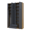 Kleiderschrank Doros Rondi mit Drehtüren mit Oberschrank Artisan Eiche / Graphitgrau 4 Türen 160x52x260 (42005188)