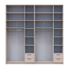 Kleiderschrank mit Spiegel und hohem Aufsatz Doros Rondi Kaschmir 3+3 Türen 242x52x260 (42005647)