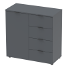 Kommode Doros Ron 1 Graphitgrau 1 Türen 4 Schubladen 80x38x81 (41516006)