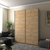 Kleiderschrank Doros G-Caiser Schiebetüren Graphitgrau Ewok Eiche 2 Türen 180x60x240 (42005014)