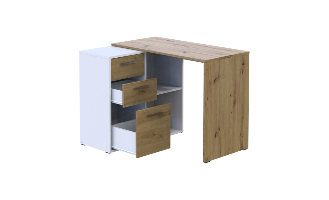 Computertisch Doros T8 Weiß Eiche Artisan 100x83x75 (41516060)