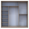 Kleiderschrank Doros City Light Schiebetüren Sonoma Eiche mit Spiegel 225x60x225 (42002138)