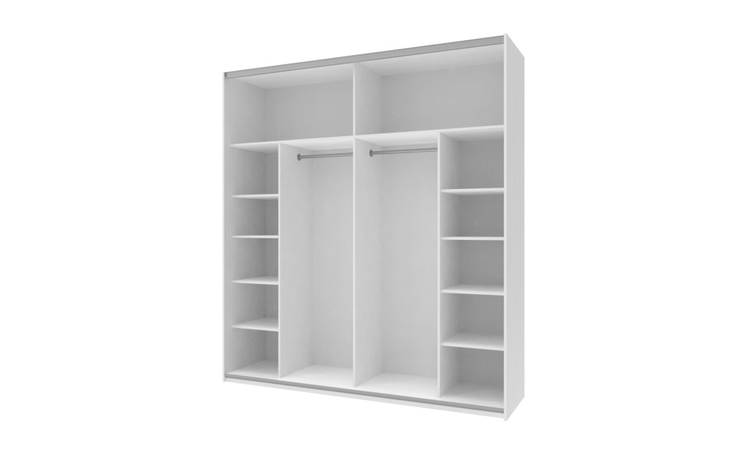 Kleiderschrank Doros G-Caiser Schiebetüren Weiß mit Betonoptik 2 Türen 220x60x240 (42003004)