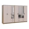 Kleiderschrank mit Spiegel Doros Rondi Artisan Eiche/Kaschmir 3+4 Türen 281x52x195 (42005661)