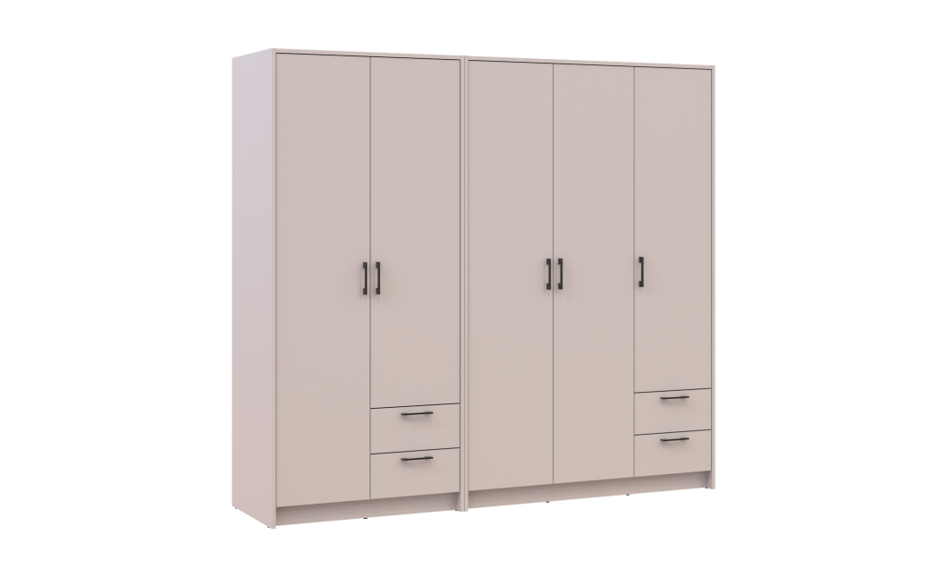 Kleiderschrank Doros Rondi Kaschmir 2+3 Türen 203x52x195 (42005618)
