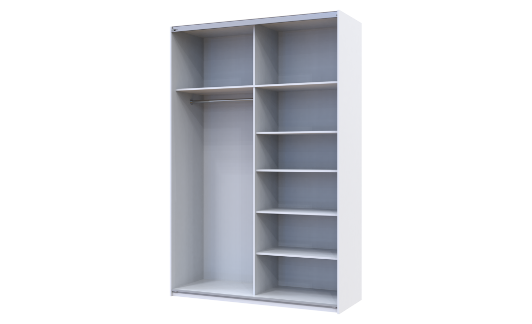 Kleiderschrank Doros G-Caiser Schiebetüren Weiß Ewok Eiche mit Spiegel 160x60x240 (42005071)