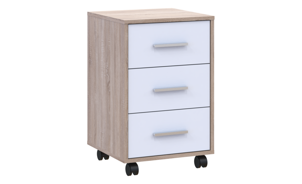 Rollcontainer Doros T3 Sonoma Eiche Weiß 43x42x66,4 (41902060)