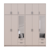 Kleiderschrank mit Spiegel und hohem Aufsatz Doros Rondi Kaschmir 3+3 Türen 242x52x260 (42005647)