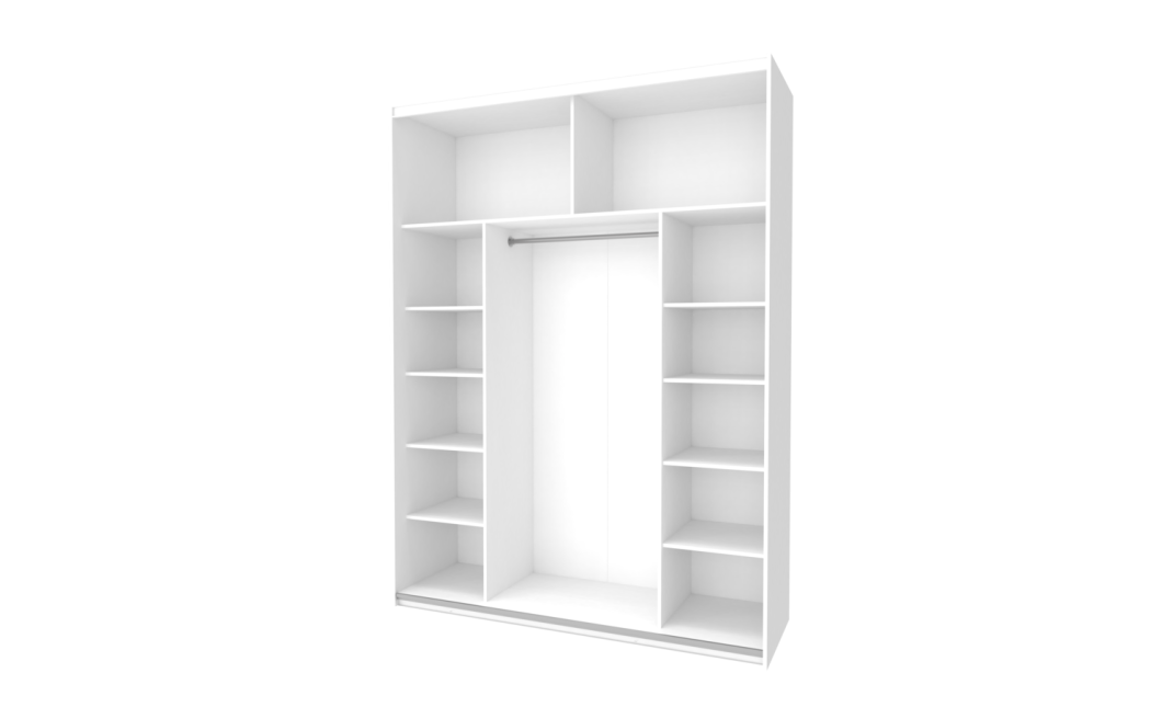 Kleiderschrank Doros G-Caiser Schiebetüren Weiß Graphitgrau 2 Türen 180x60x240 (42005093)