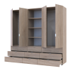 Kleiderschrank Doros Gelar Sonoma Eiche 2+2 Türen Säulenschrank 215x49,5x203,4 (42005183)