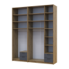 Kleiderschrank mit Spiegel und hohem Aufsatz Doros Rondi Artisan Eiche/Graphit 2+3 Türen 203x52x260 (42005715)